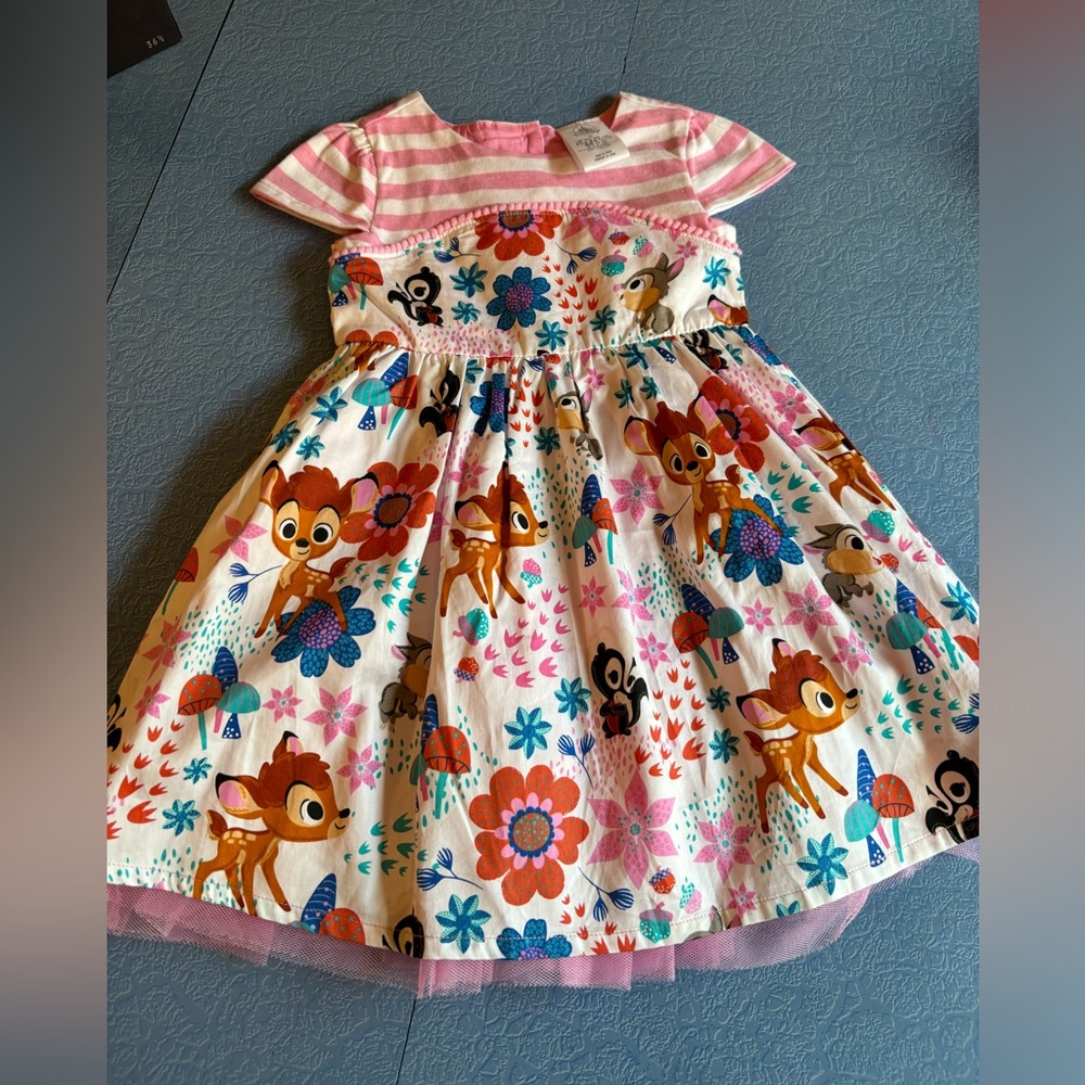 Disney Store baby Bambi dress and socks 3T